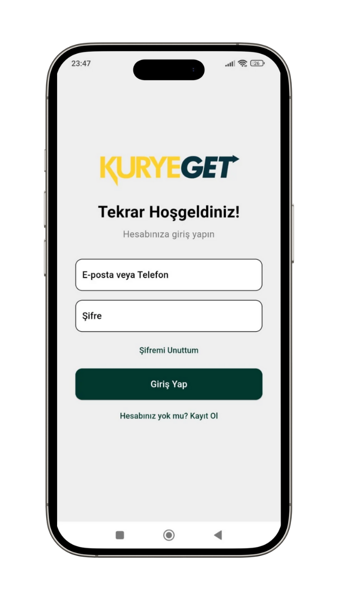 KuryeGet Müşteri Uygulaması